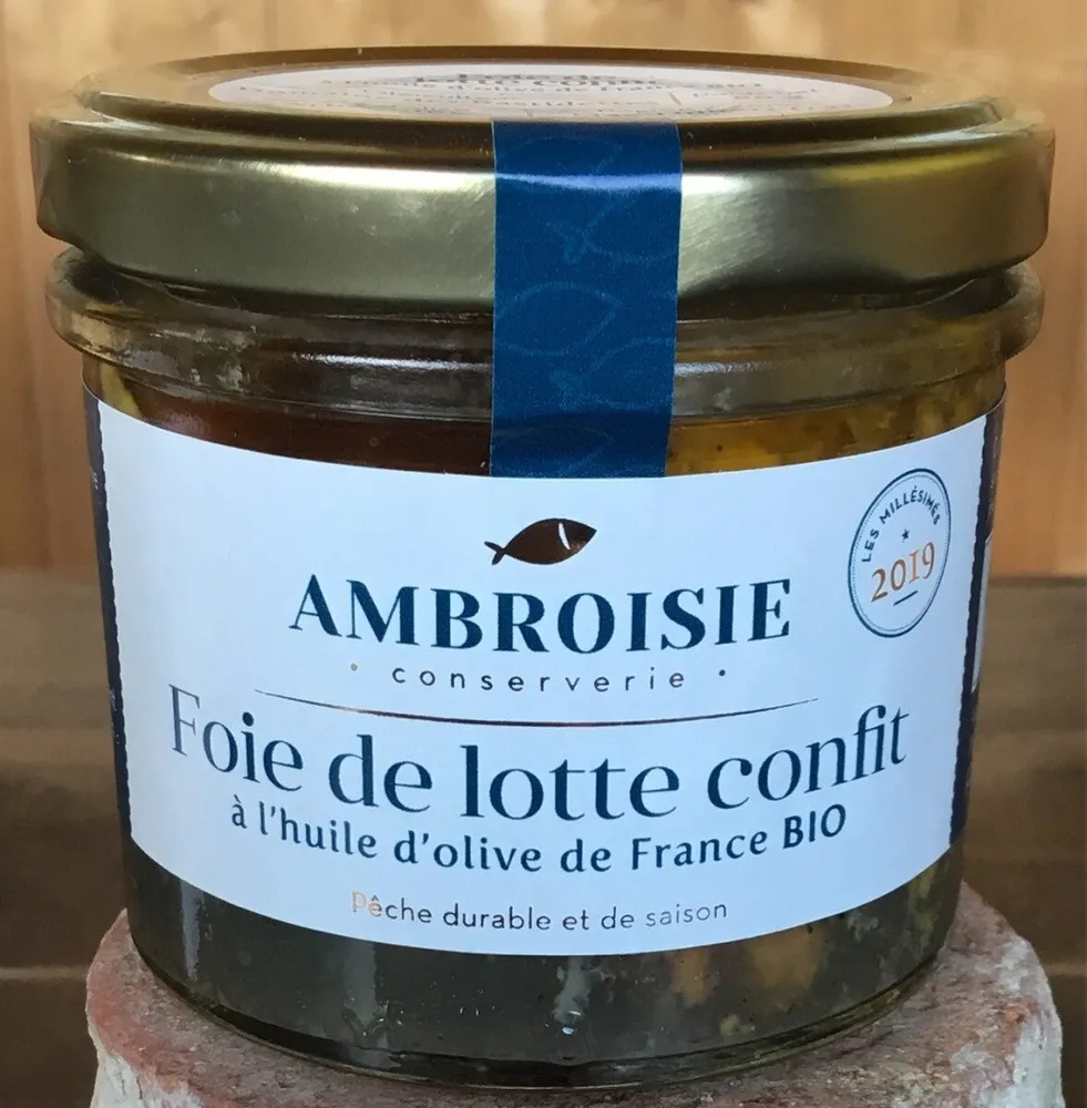 Foie de lotte confit à l'huile d'olive de France BIO