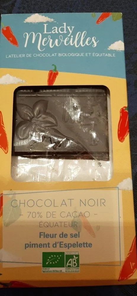 Chocolat noir fleur de selle piment espelette