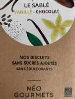 Le sablé vanille-chocolat - Nos biscuits sans sucres ajoutés, sans édulcorants