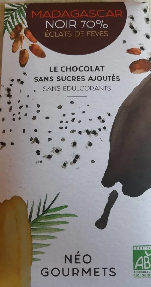 Chocolat Madagascar 70% éclats de fèves