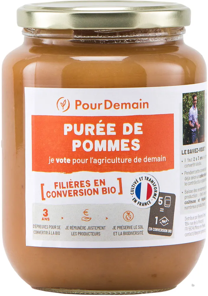 Purée de pommes en conversion bio
