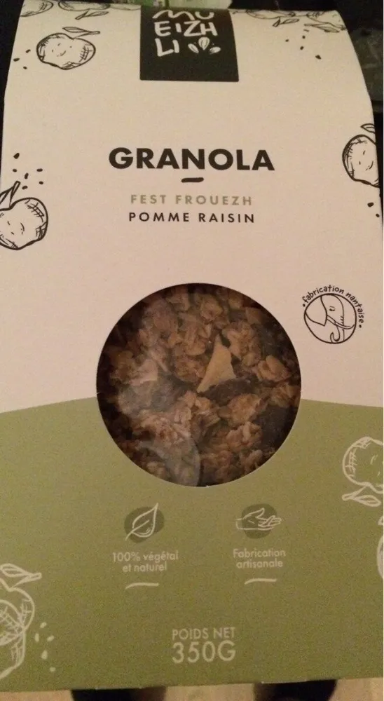 Granola pomme raisin