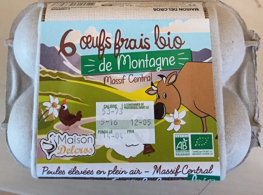 Oeufs frais bio de montagne