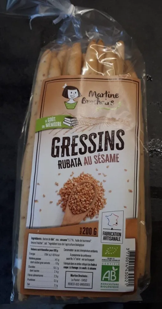 Gressins Rubata au Sésame