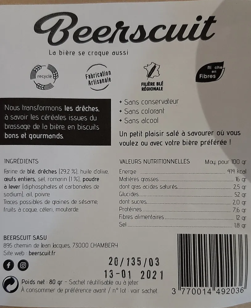 Beerscuit Romarin