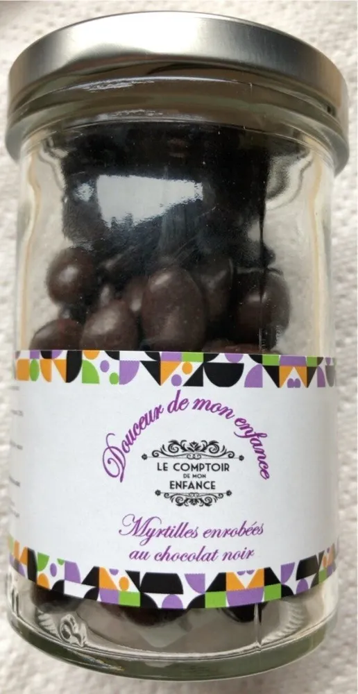 Myrtilles enrobées au chocolat noir
