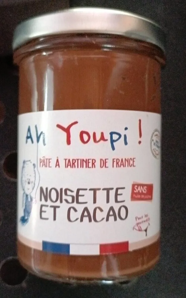 Ah Youpi ! Pâte à tartiner de France. Noisette et cacao