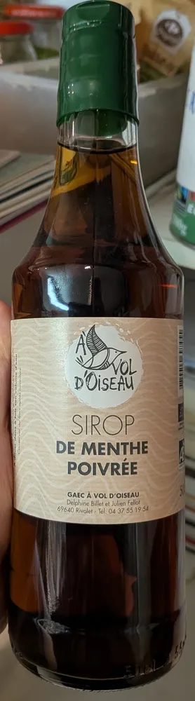 Sirop de menthe poivrée