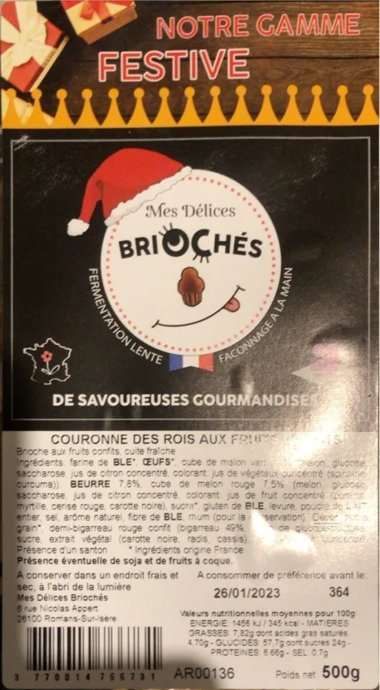 Couronne des rois aux fruits confits