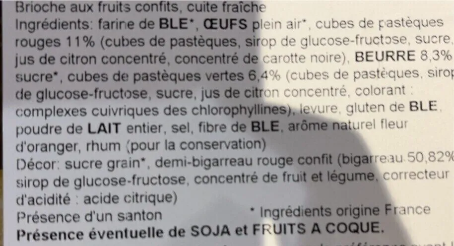 Bruiche aux fruits confits