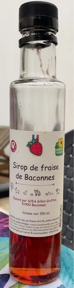 Sirop de fraises de Baconnes