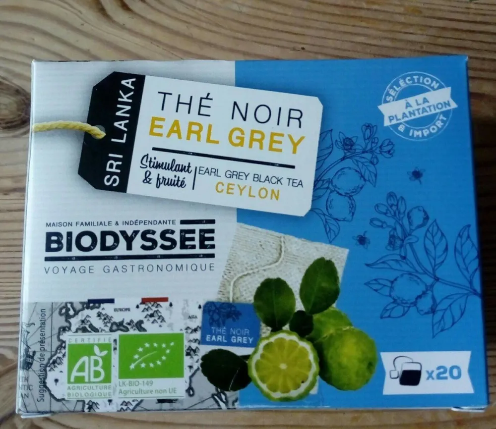 Thé noir earl grey black tea