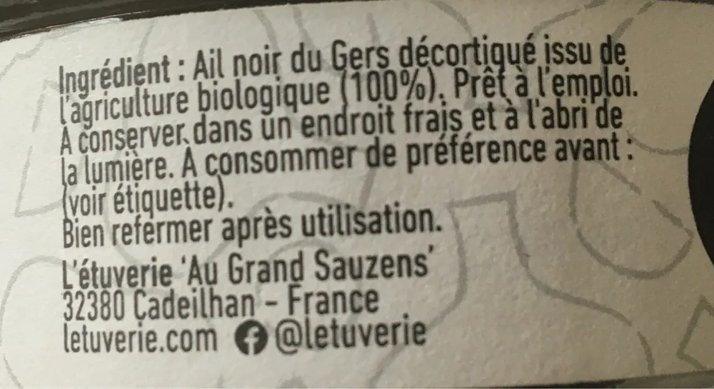 Ail NoirBiologique
