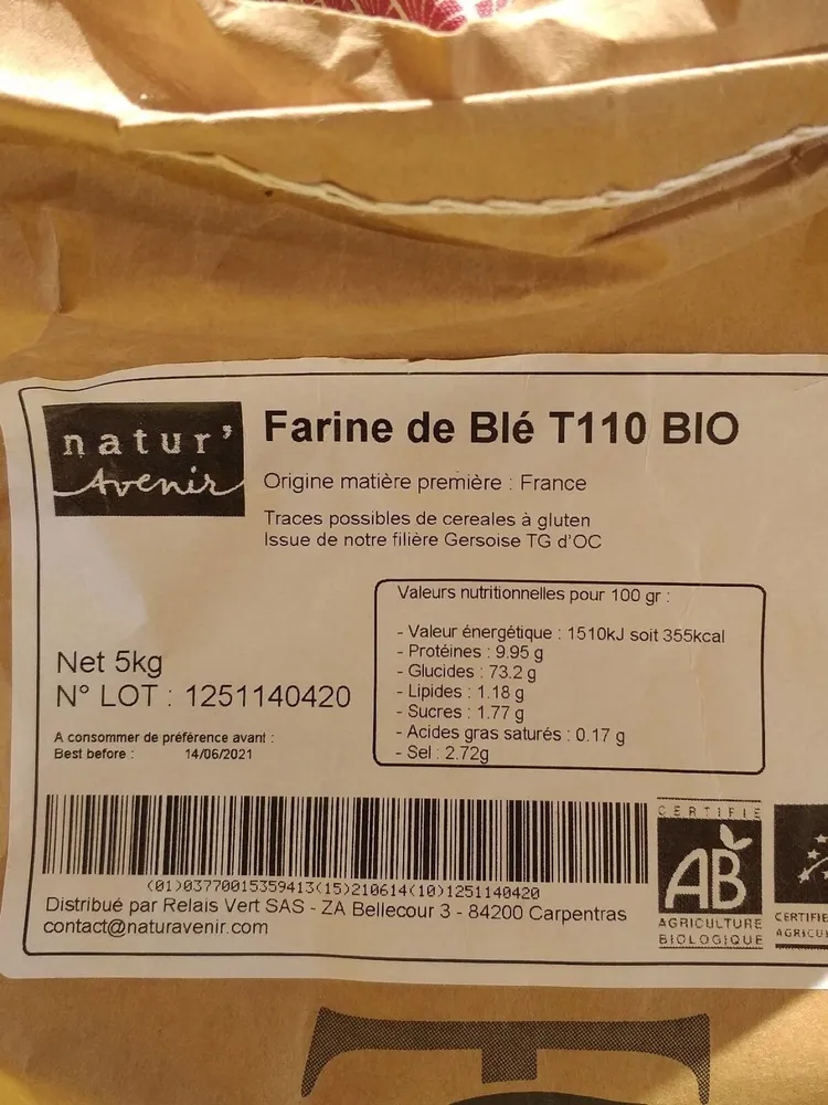 Farine de blé T110 bio