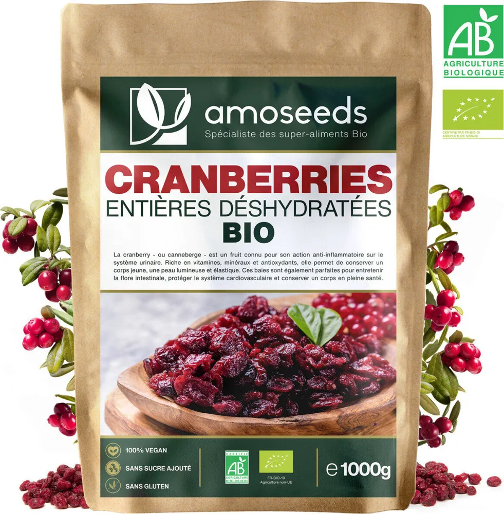 Cranberries Entières Désydratées Bio