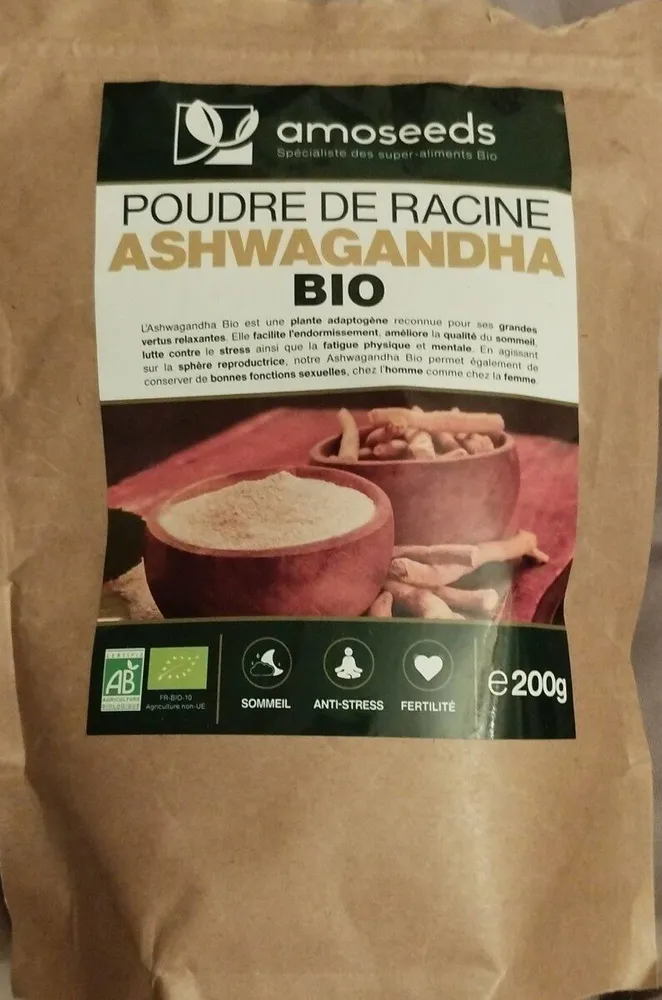 Poudre de racine d'ashwagandha bio