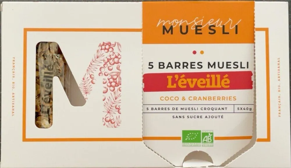 Barres muesli coco cramberries