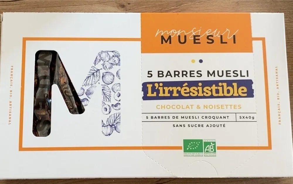 Barre muesli l’irresistible chocolat noisettes