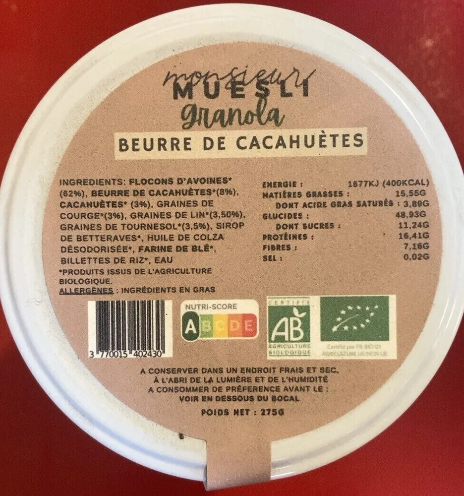 Granola beurre de cacahuète