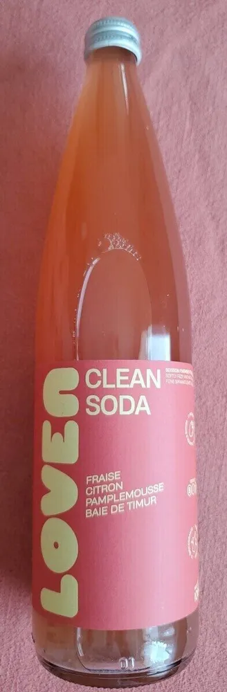 Clean Soda fraise, citron, pamplemousse, baie de timur