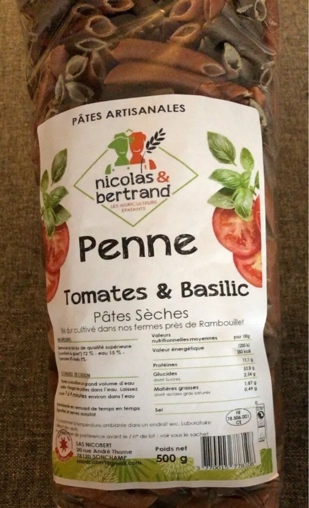 Penne tomates & basilic