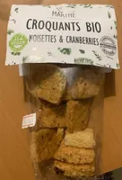 Croquants bio noisette et cranberries