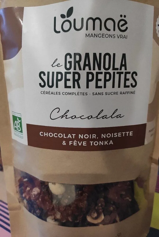 Granola super pépites chocolat noir, noisette et fève tonka