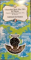 Chocolat noir bio 70% &thym