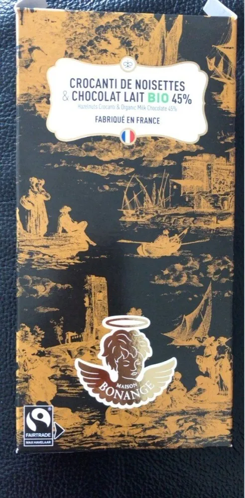 Crocanti de noisettes et chocolat lait bio 45%