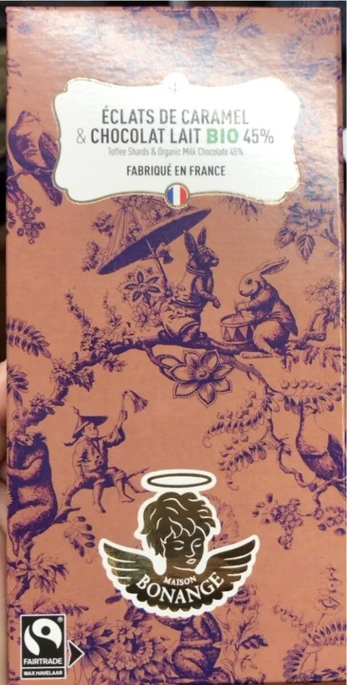 Eclats de caramel & chocolat lait bio 45%