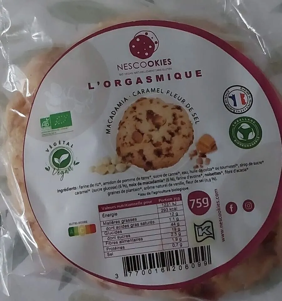 Cookie l'orgasmique Macadamia Caramel Fleur de sel
