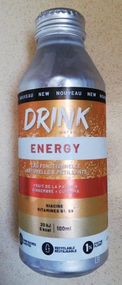 Drink energy, eau fonctionnelle naturelle et pétillante