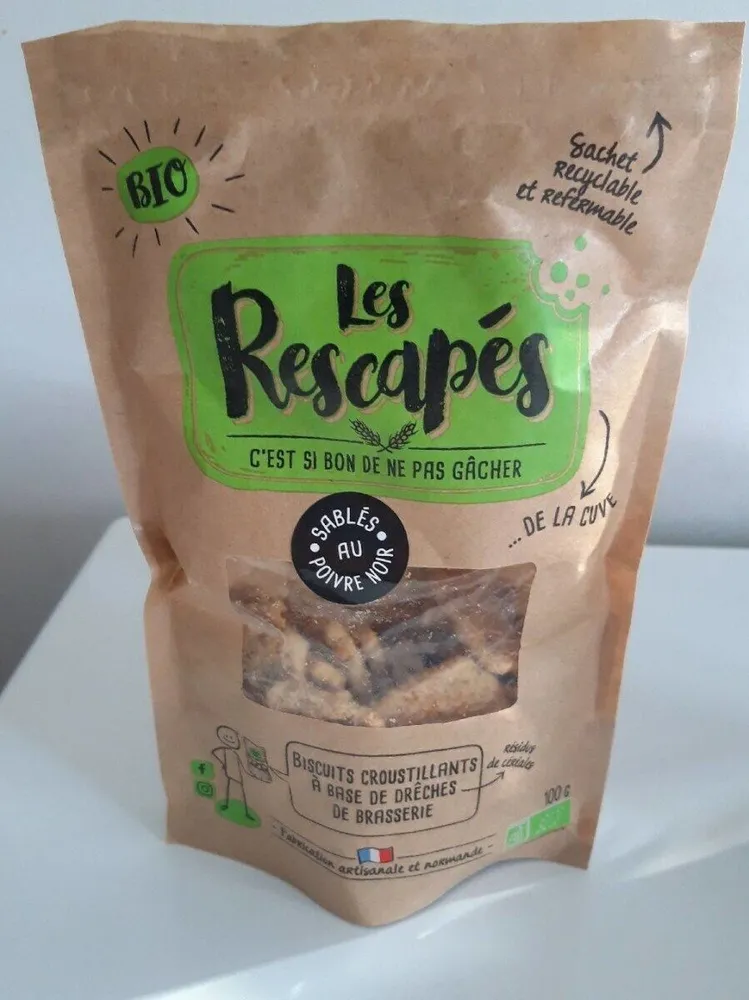 Biscuits croustillants à base de drêches de brasserie