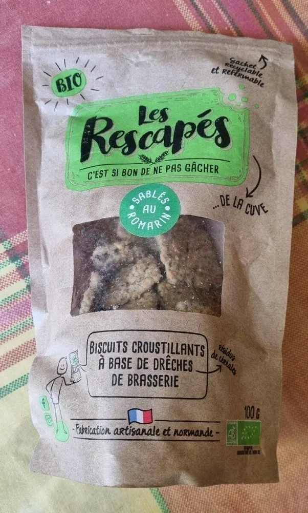 Biscuits croustillants à base de drêches de brasserie