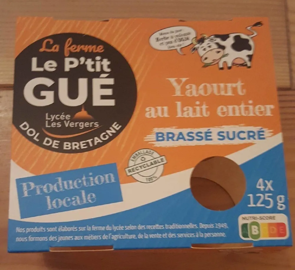 Yaourt au lait entier brassé sucré