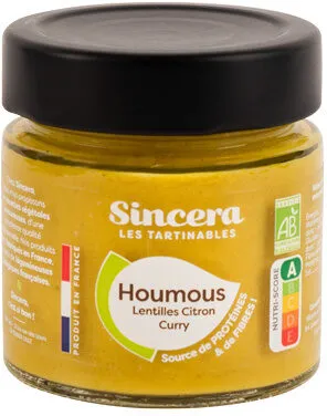 Houmous lentilles citron curry