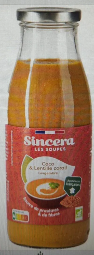 Soupe Coco et Lentilles Corail Gingembre