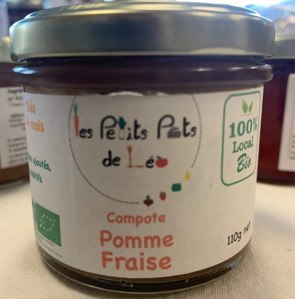 Purée pomme fraise