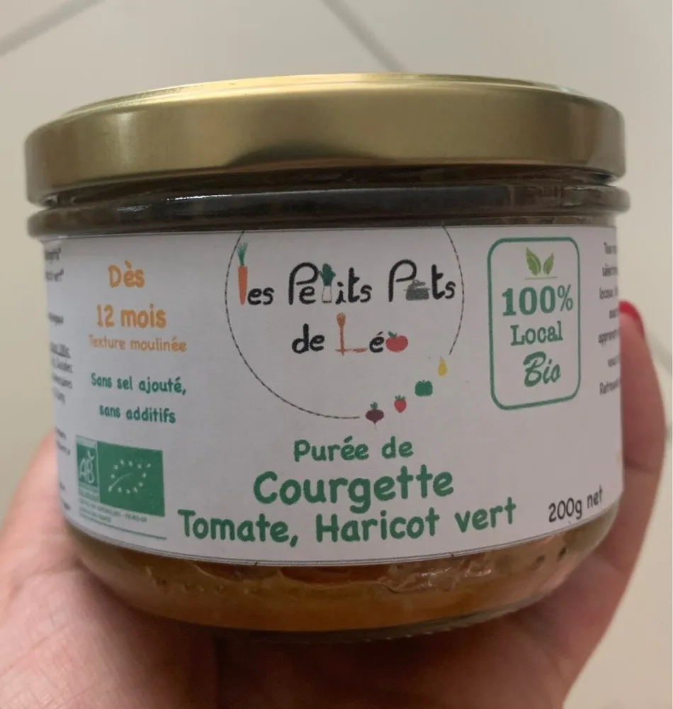 Puree de courgette, tomate, haricot vert