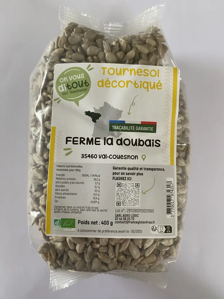 Graines de TOURNESOL DECORTIQUEES