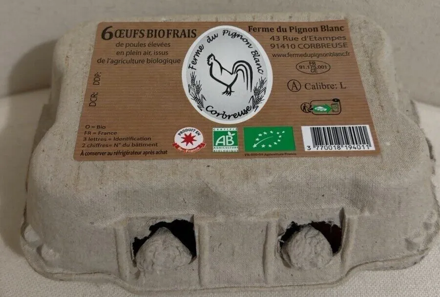 6 oeufs bio frais