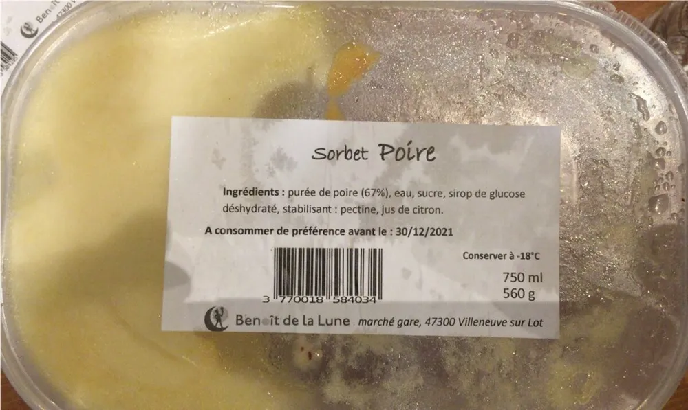 Sorbet poire