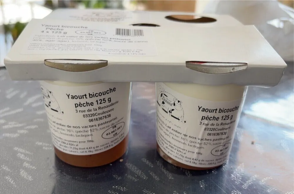 Yaourt bicouche pêche