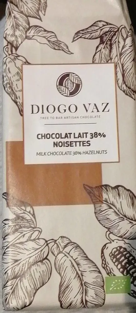 Tablette chocolat lait 38% noisettes