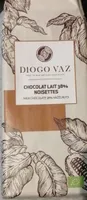 Tablette chocolat lait 38% noisettes