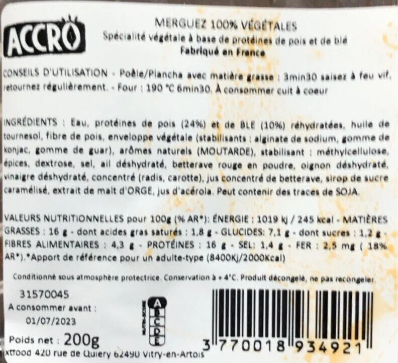 Merguez 100% végétales