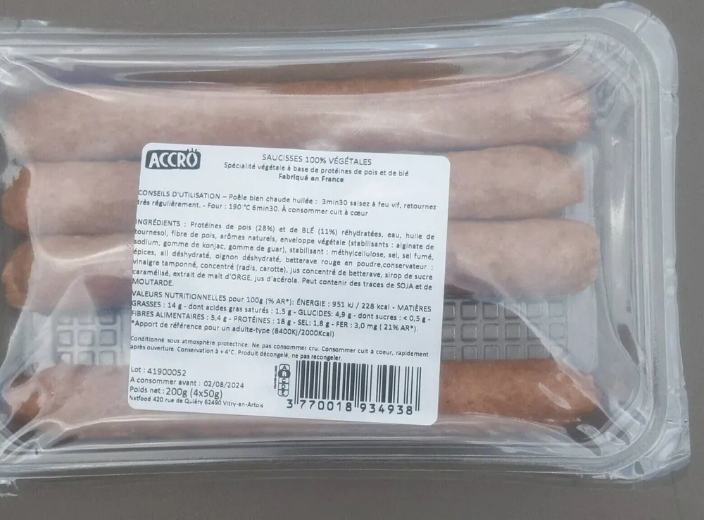 Saucisses 100% Végétales