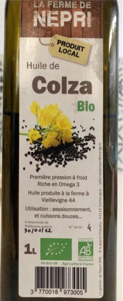 Huile de colza bio