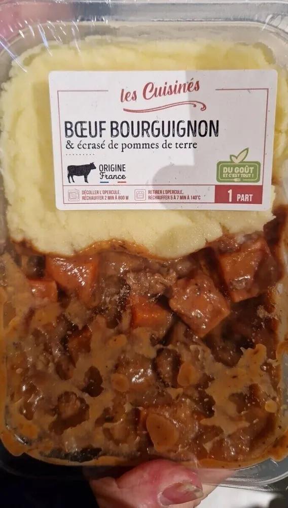 Bœuf Bourguignon et écrasé de pommes de terre