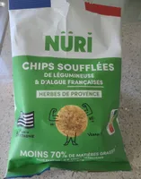 Chips soufflées de légumineuses et algues francaises
